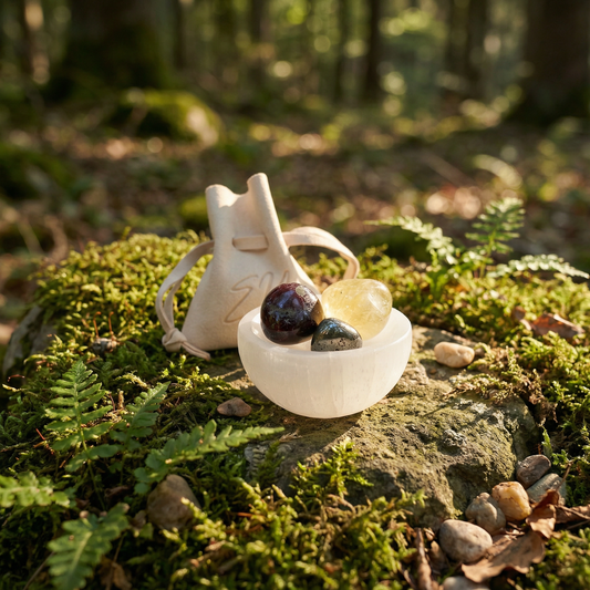 Seleniet bakje Oplaadstation edelstenen 5 cm | Energiebazen