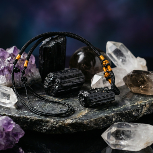 Ketting Handgeknoopte ruwe Toermalijn