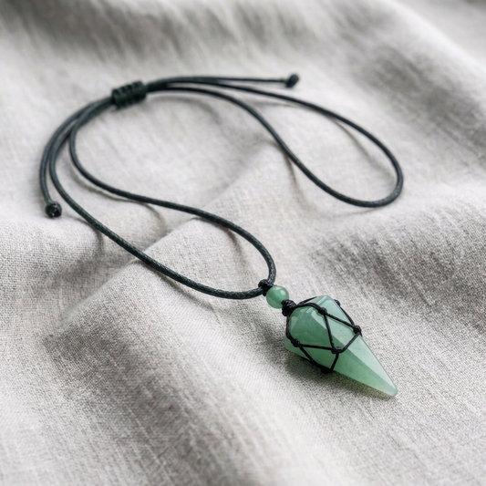 Handgeknoopt ketting Groene Aventurijn