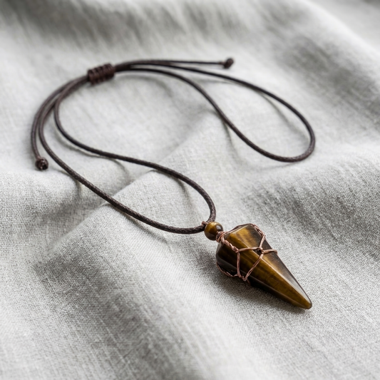 Handgeknoopte ketting Tijgeroog