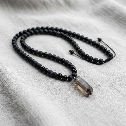 Ketting Obsidiaan en Rookkwarts