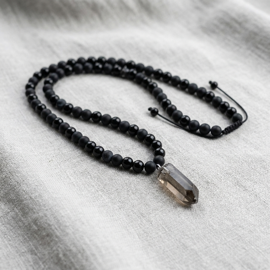 Ketting Obsidiaan en Rookkwarts
