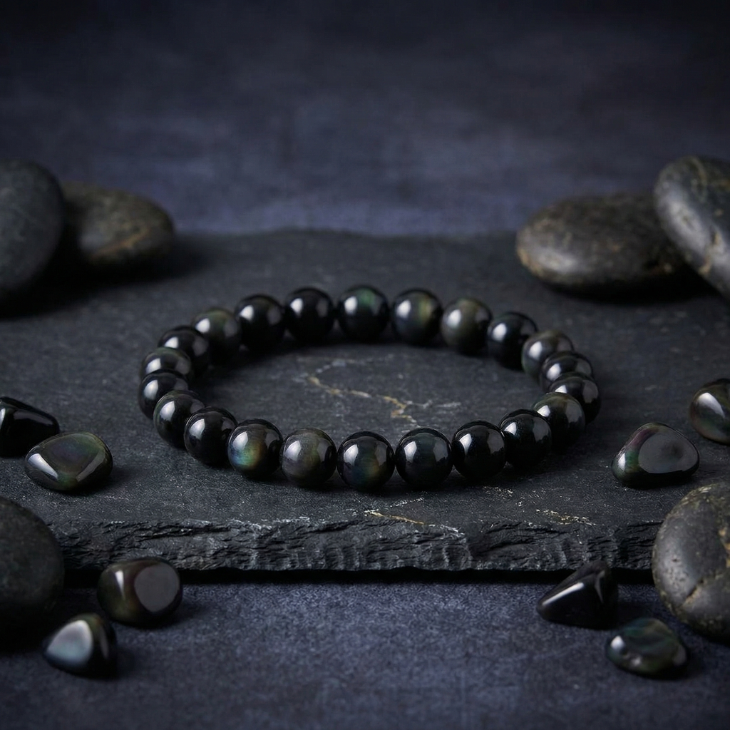 Edelsteen armband Regenboog Obsidiaan