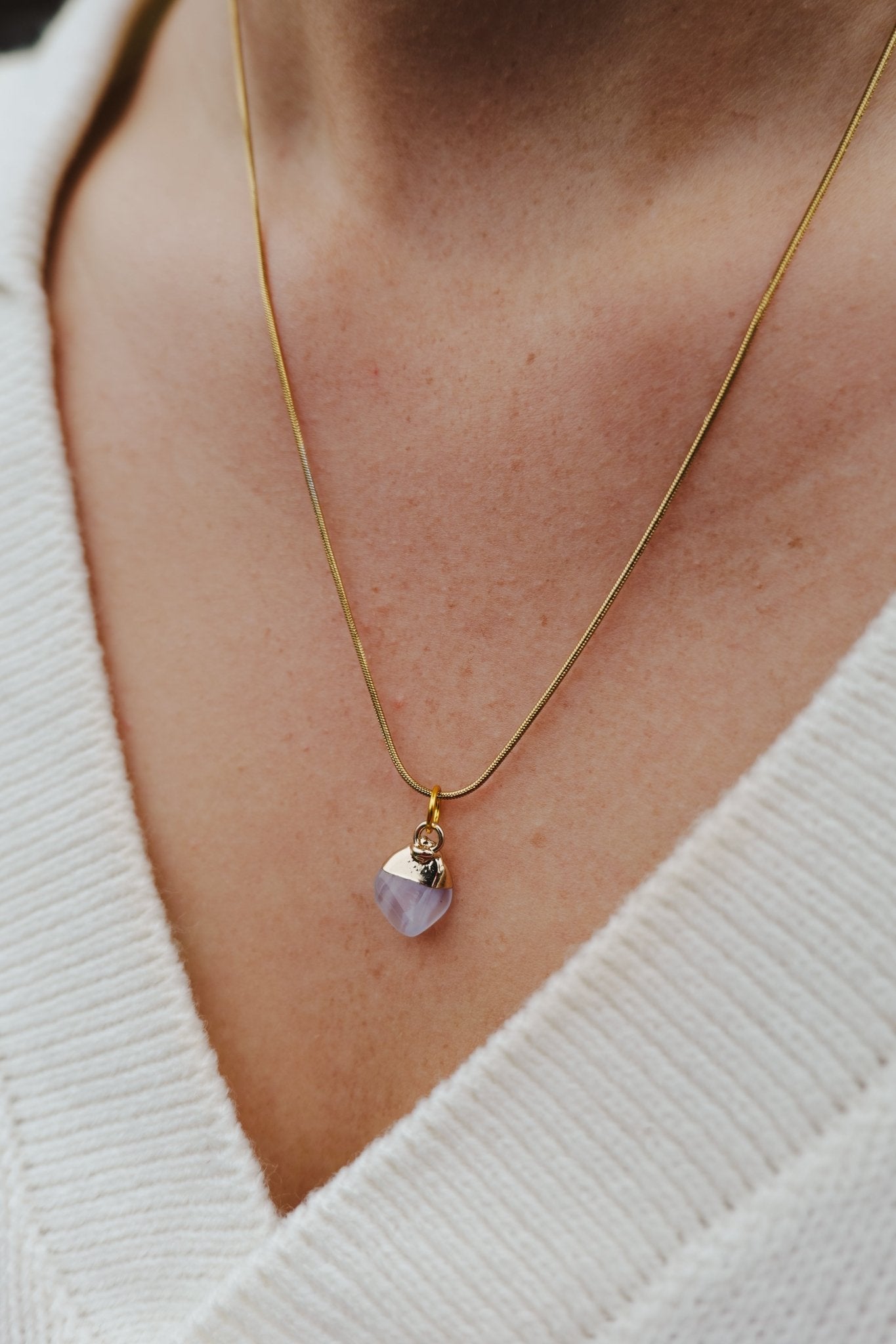 Ketting met hanger Chalcedoon | Energiebazen