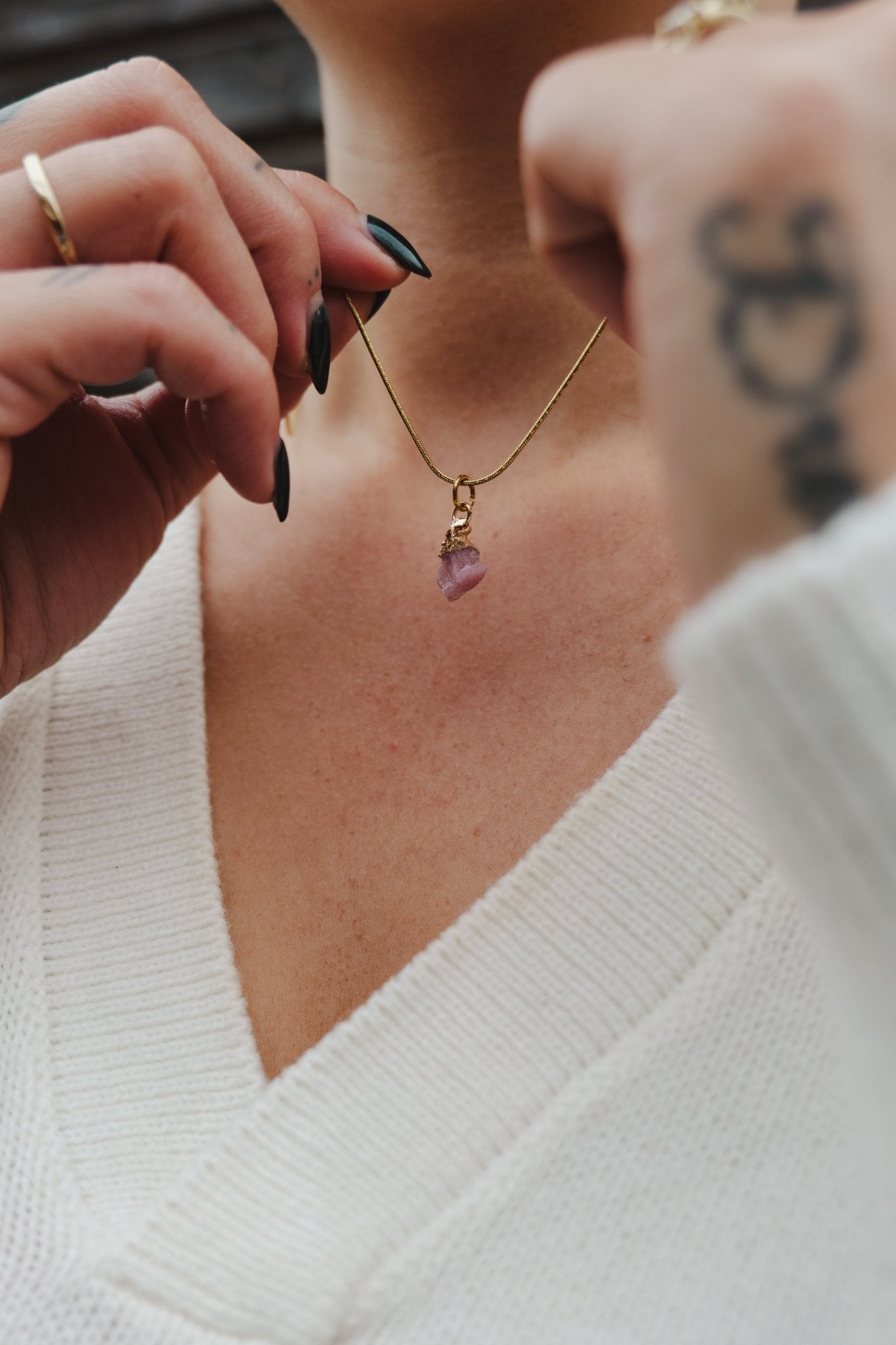 Ketting met hanger Roze Opaal | Energiebazen
