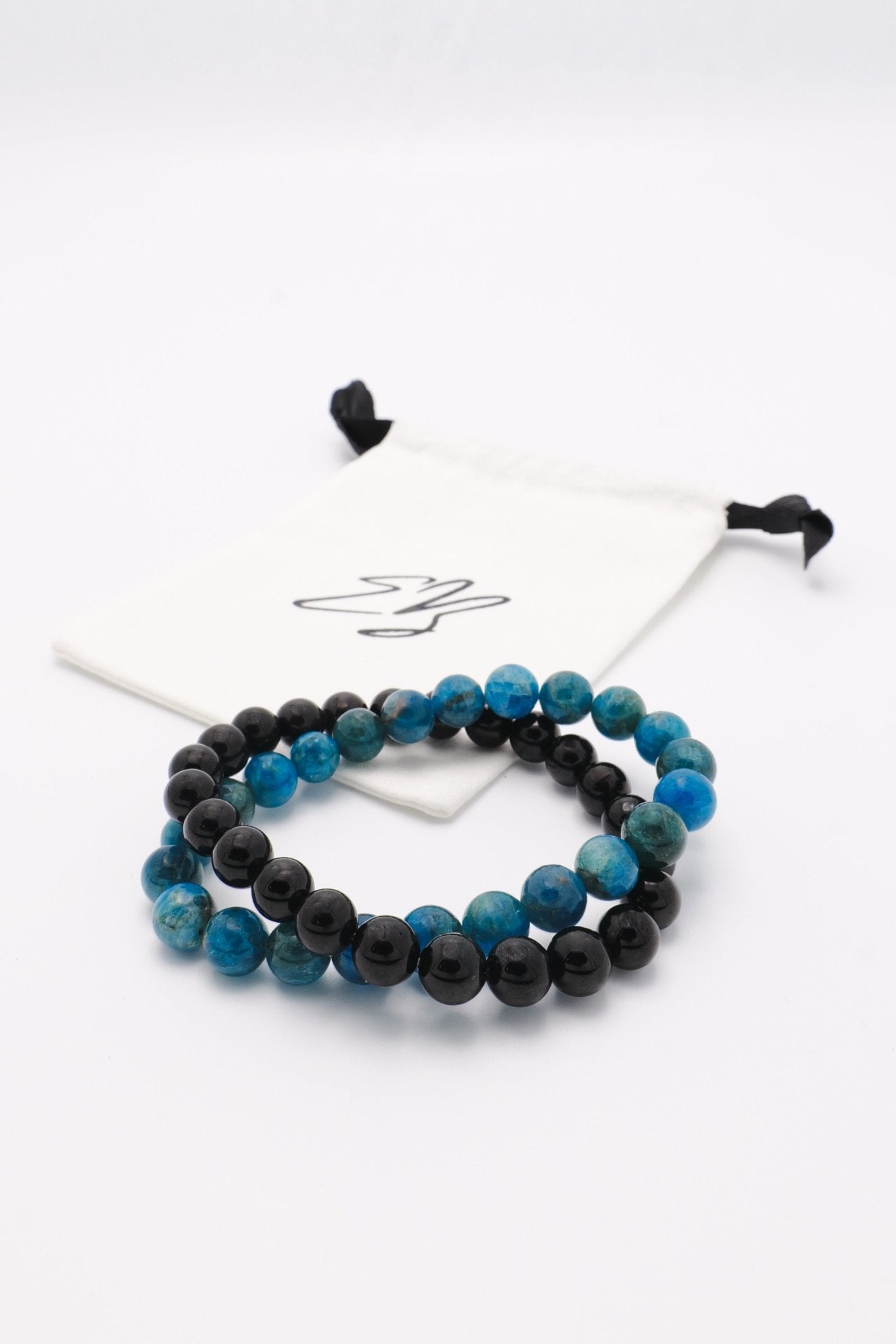 Kracht Kralen Kapitein armbandenset Apatiet en Regenboog Obsidiaan | Energiebazen