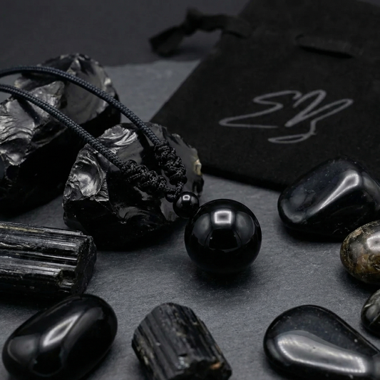 Ketting Handgeknoopte Obsidiaan