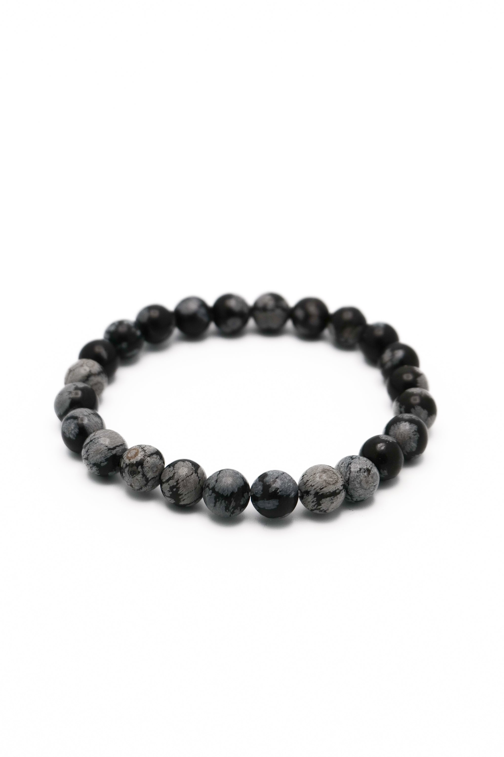 Edelsteen armband Sneeuwvlok Obsidiaan